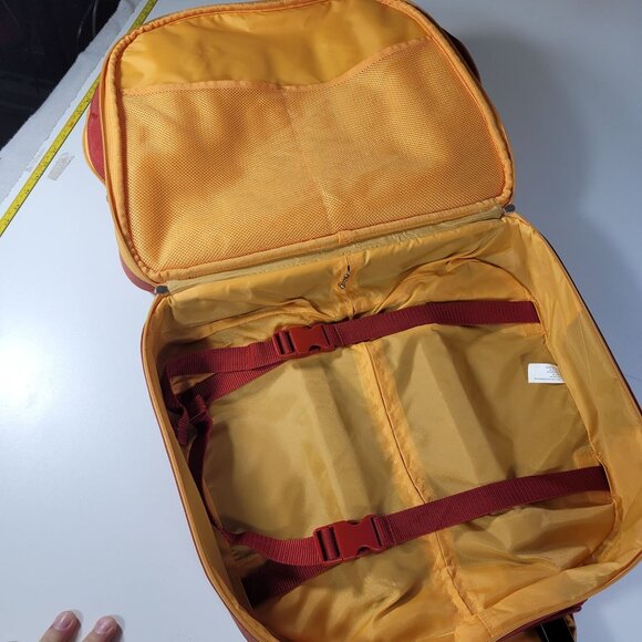 BAGGALLINI Rolling Tote Luggage Carry On Under Seat Suitcase Tomato Red/Org - Picture 7 of 16